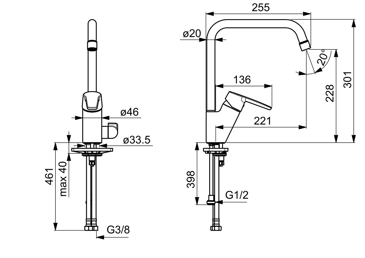 köksblandare Swea1-grepp Oras